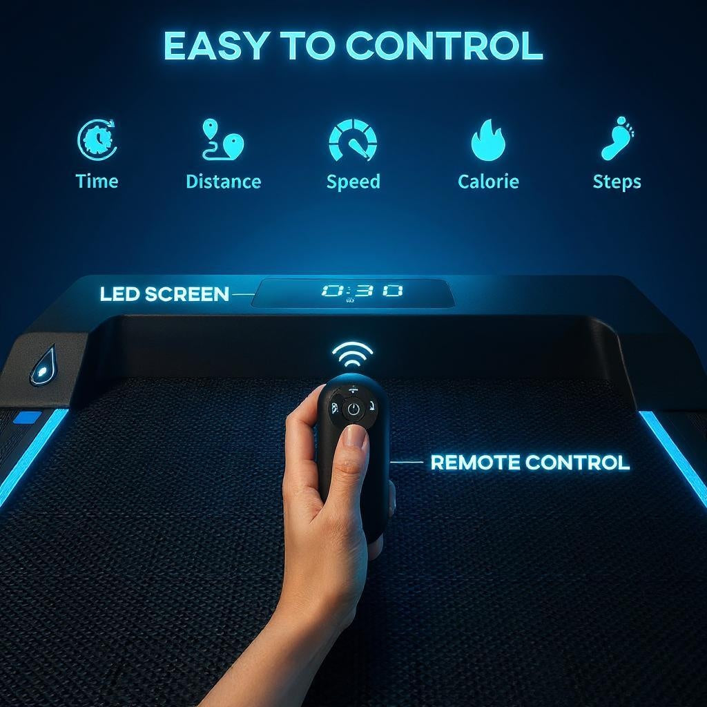 Treadmill with Remote Control and LED Display