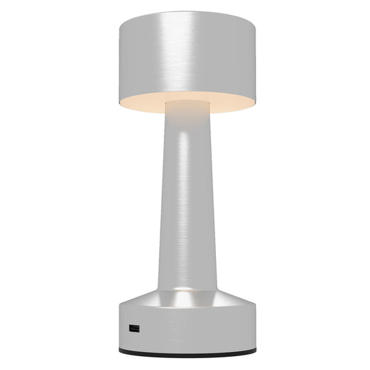 Cordless Table Lamp, Touch LED Desk Lamp with Rechargeable Battery, 3 Colour, for Bedroom Living Room, Silver-0